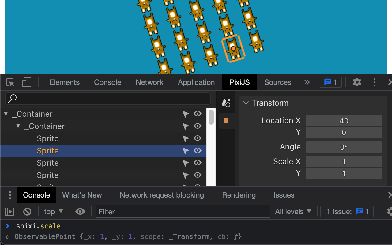 PixiJS Devtools截图1