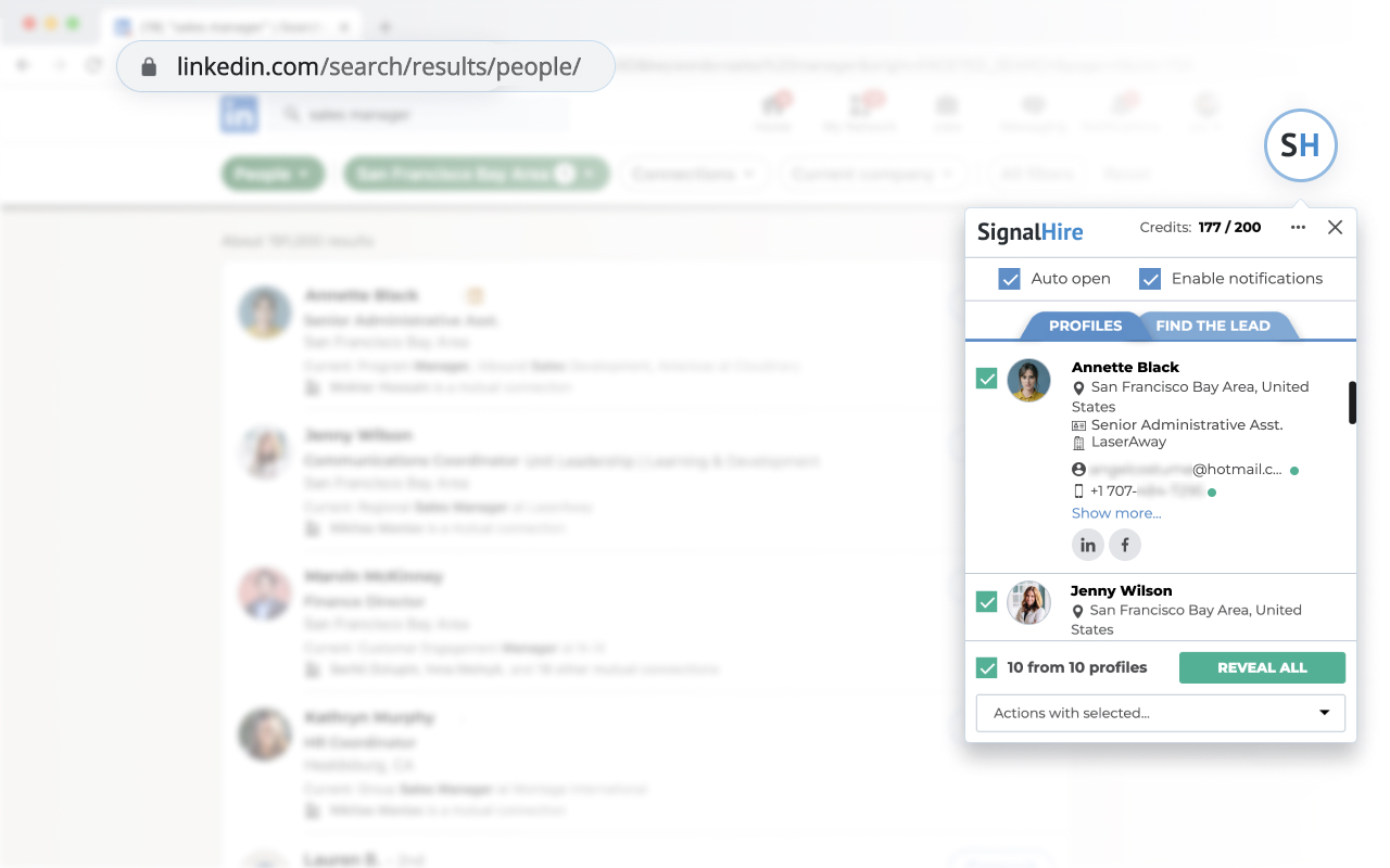 SignalHire - find email or phone number截图4