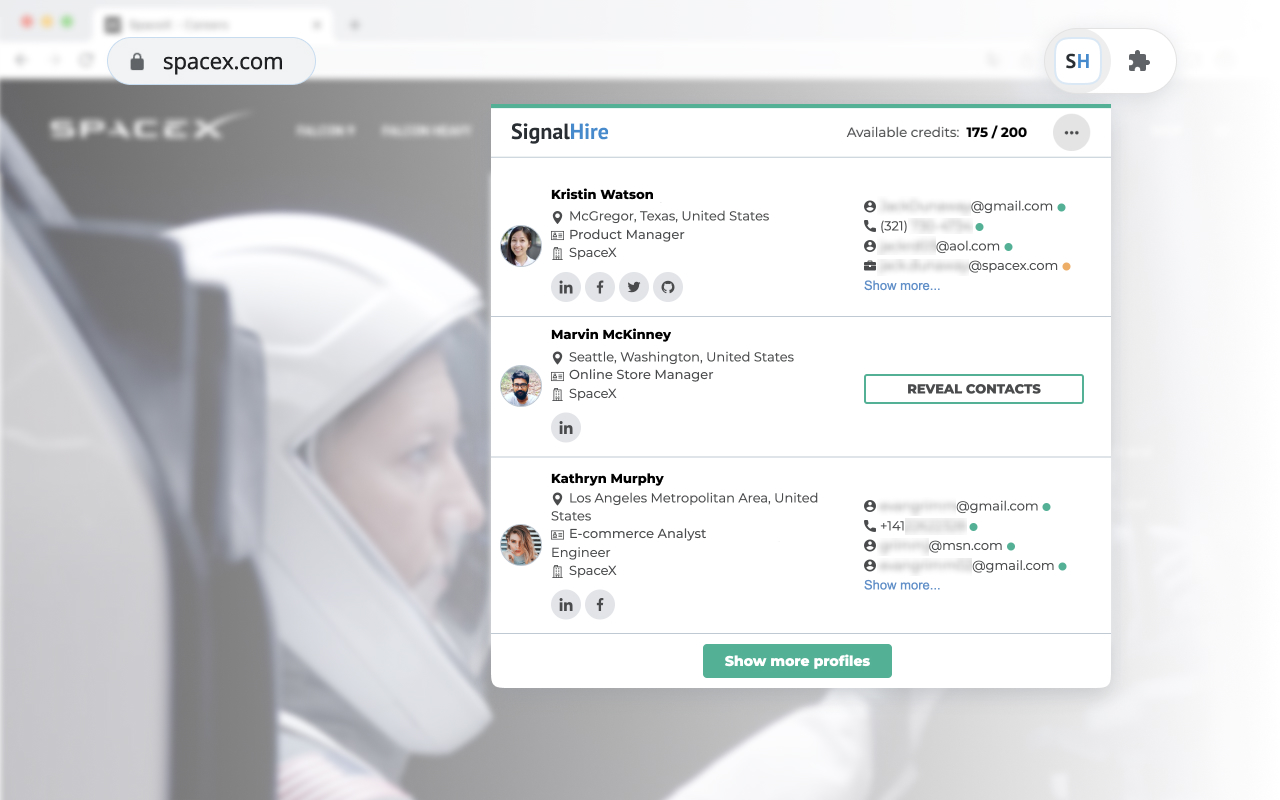 SignalHire - find email or phone number截图5