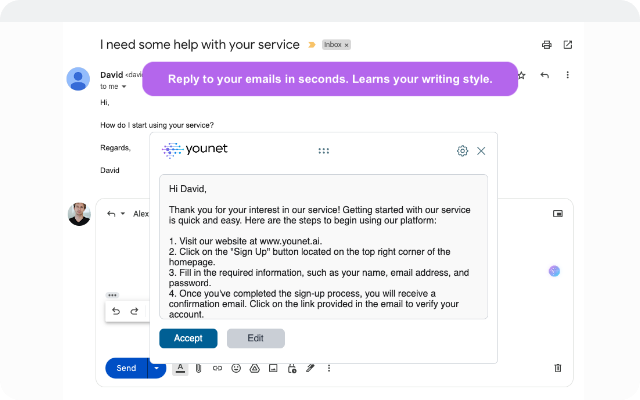 Younet: Personalized AI to write & respond截图2