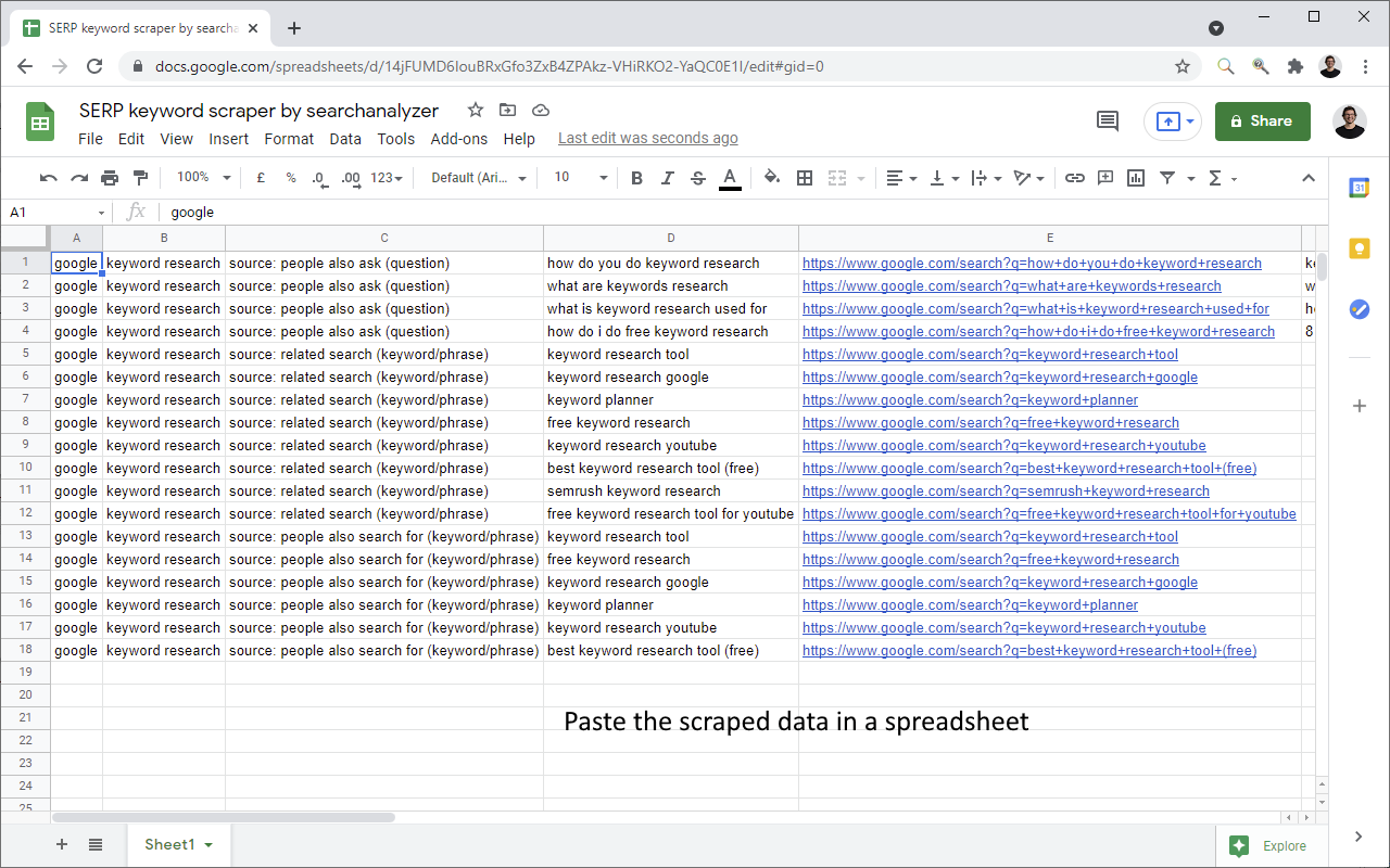 SERP Keyword Extractor by searchanalyzer.io截图2