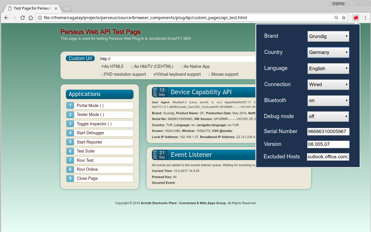 Arcelik Smart TV Browser Emulator截图2