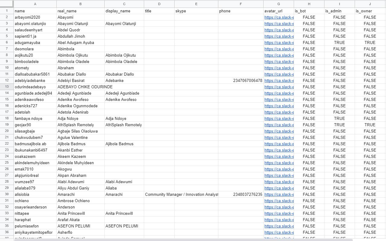 Slack Members Extractor截图1