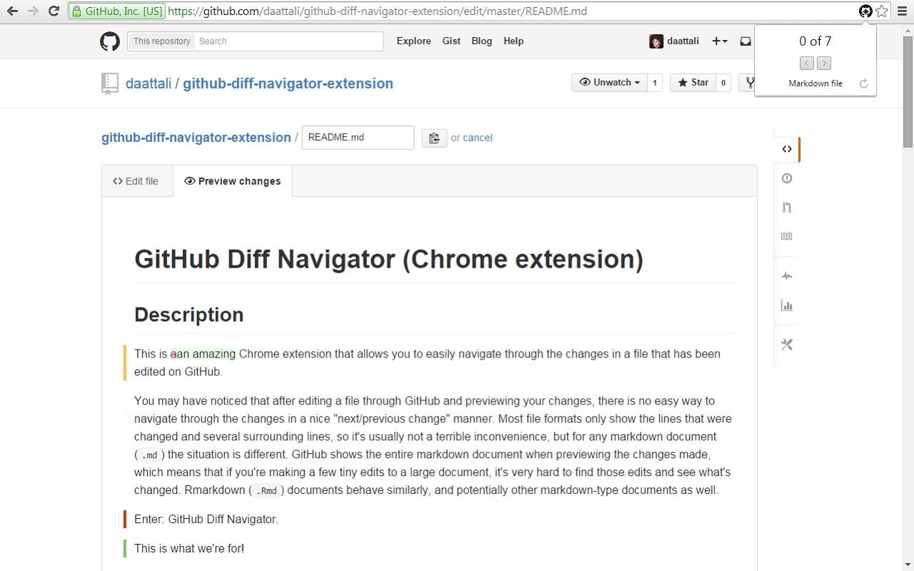 Diff Navigator for GitHub截图2