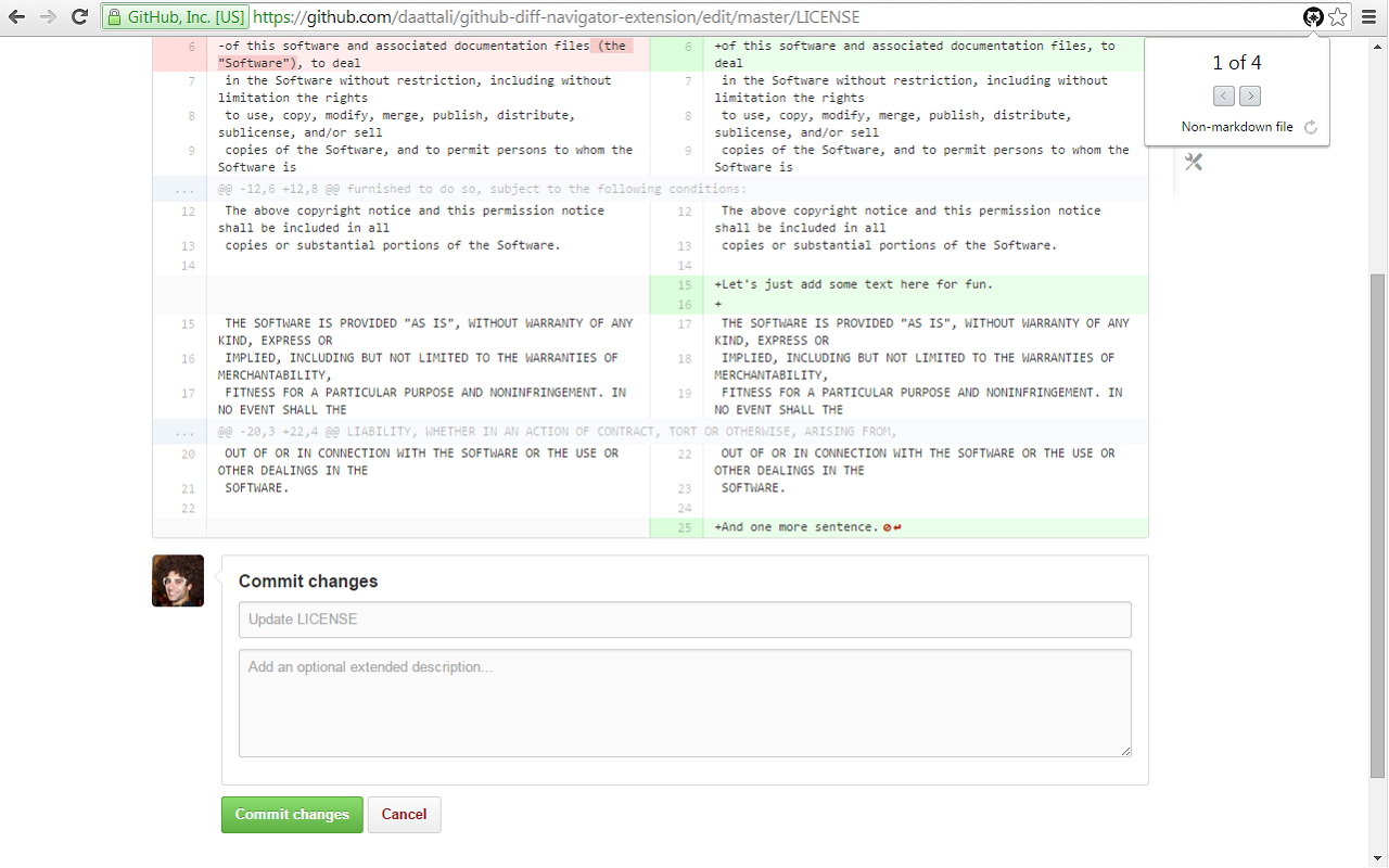 Diff Navigator for GitHub截图4