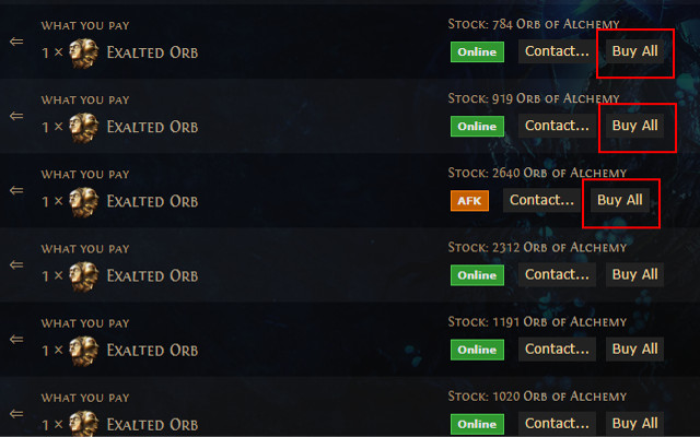 PoE Bulk Trade - Buy All截图1
