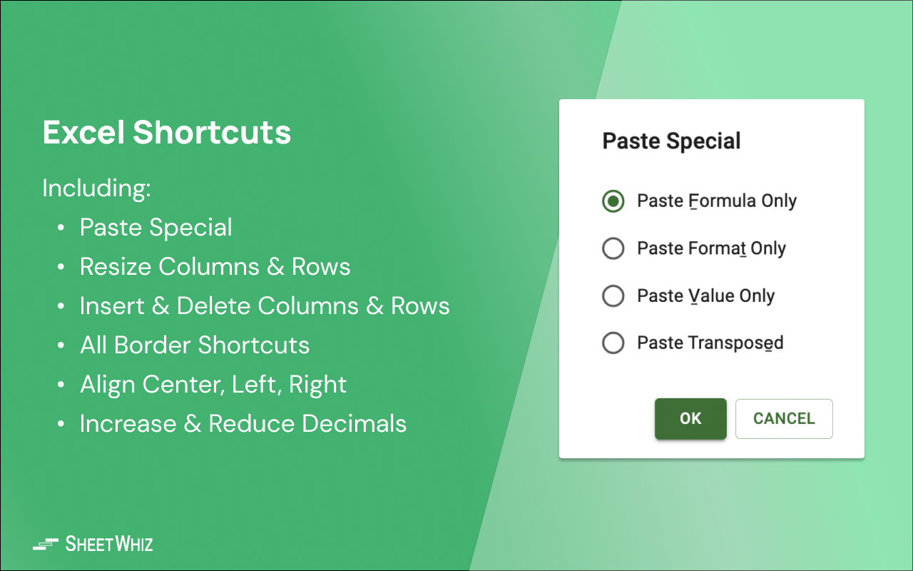 Google Sheets Excel Shortcuts & Trace Formula截图5