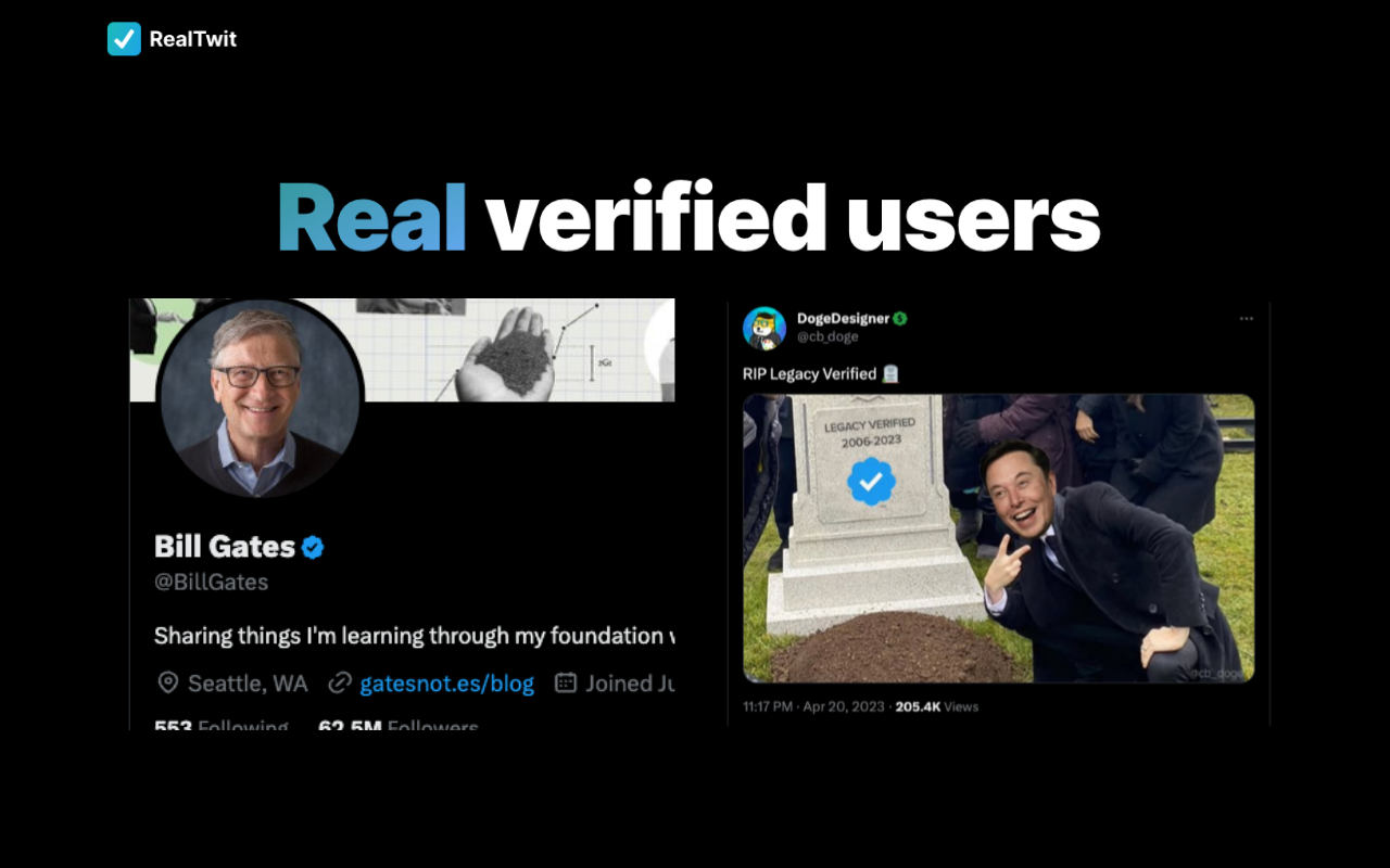 RealTwit - See Real Twitter Blue Checkmarks截图1