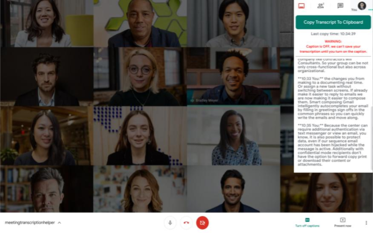 Google Meet Plus - Meeting Transcripts截图1