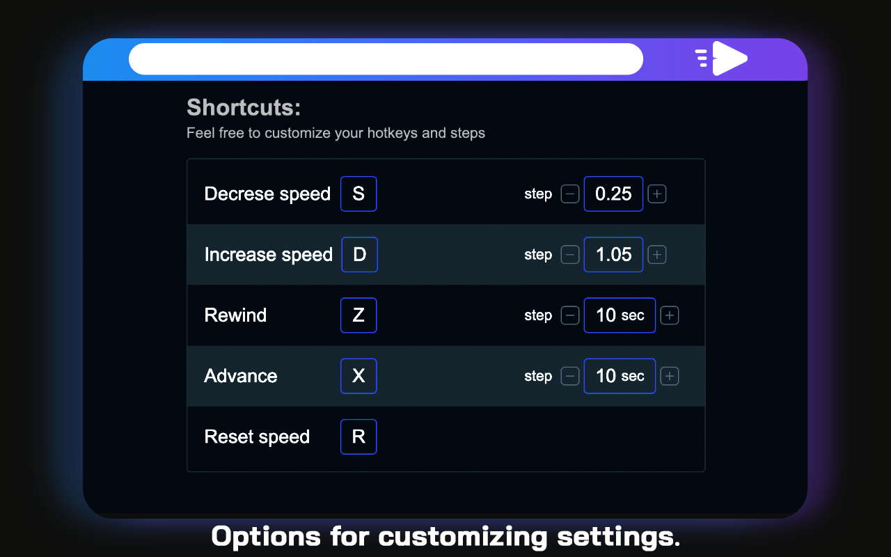 Video Speed Up Controller for Chrome ⏩截图2