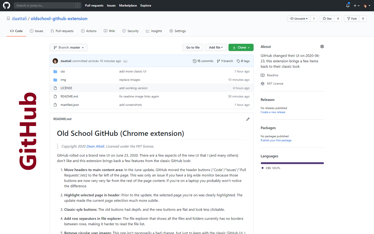 Old School GitHub截图2