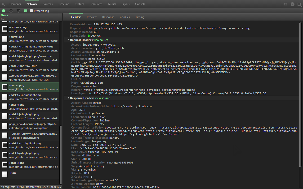 DevTools Theme: Zero Dark Matrix截图5