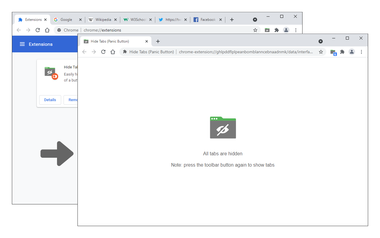 Hide Tabs (Panic Button)截图2