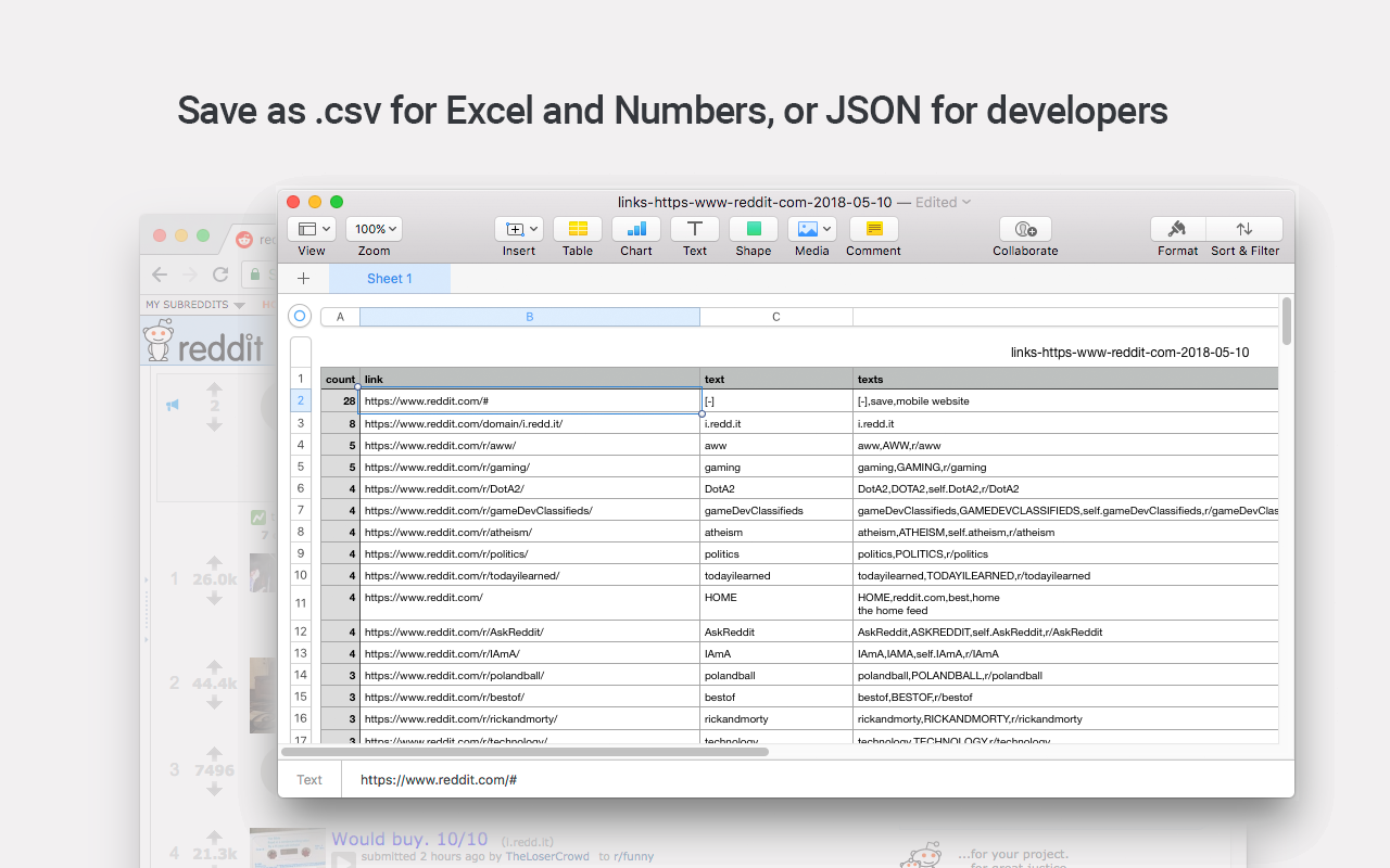 Copy all links and image links to CSV or JSON截图4