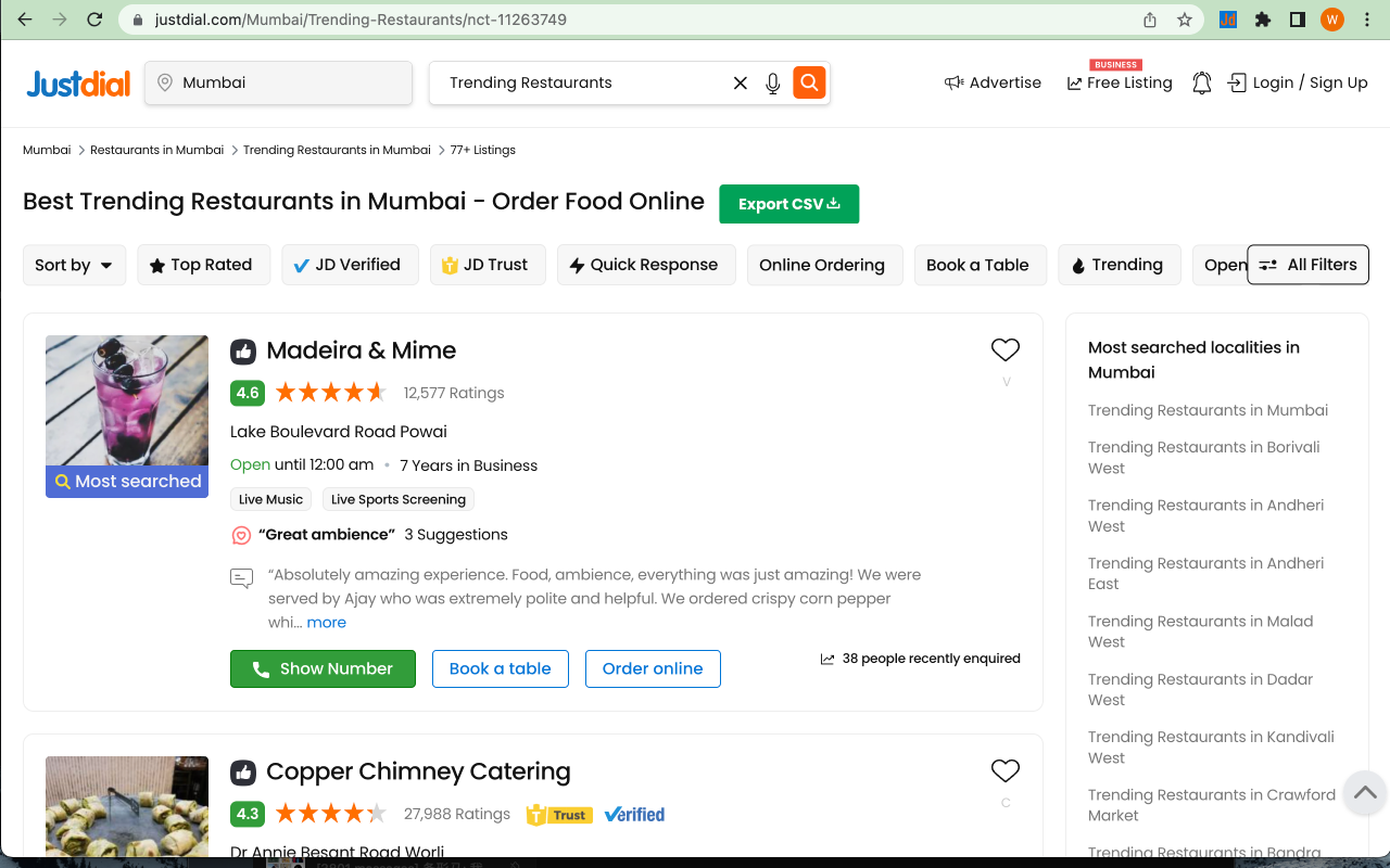 Justdial 数据抓取工具截图4