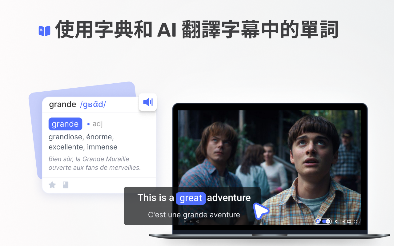 eLang:学习语言并翻译单词、短语、视频、字幕和网站截图4