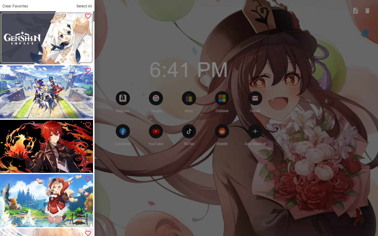 Genshin Impact New Tab截图3