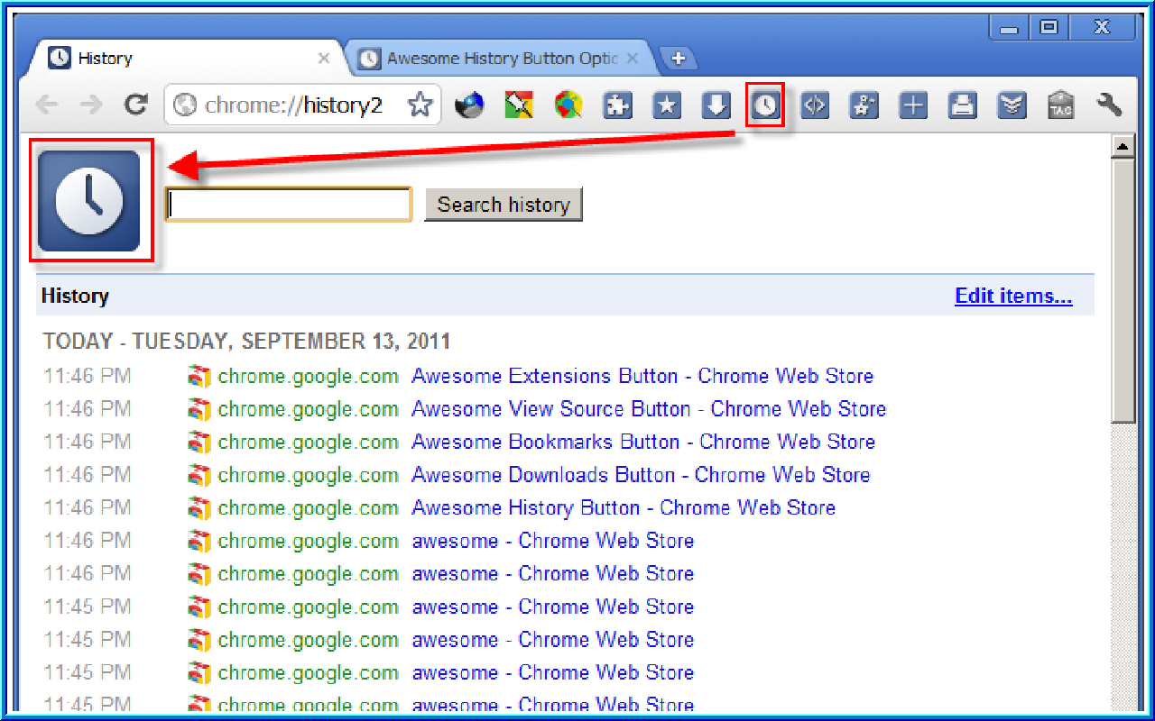 Awesome History Button截图1