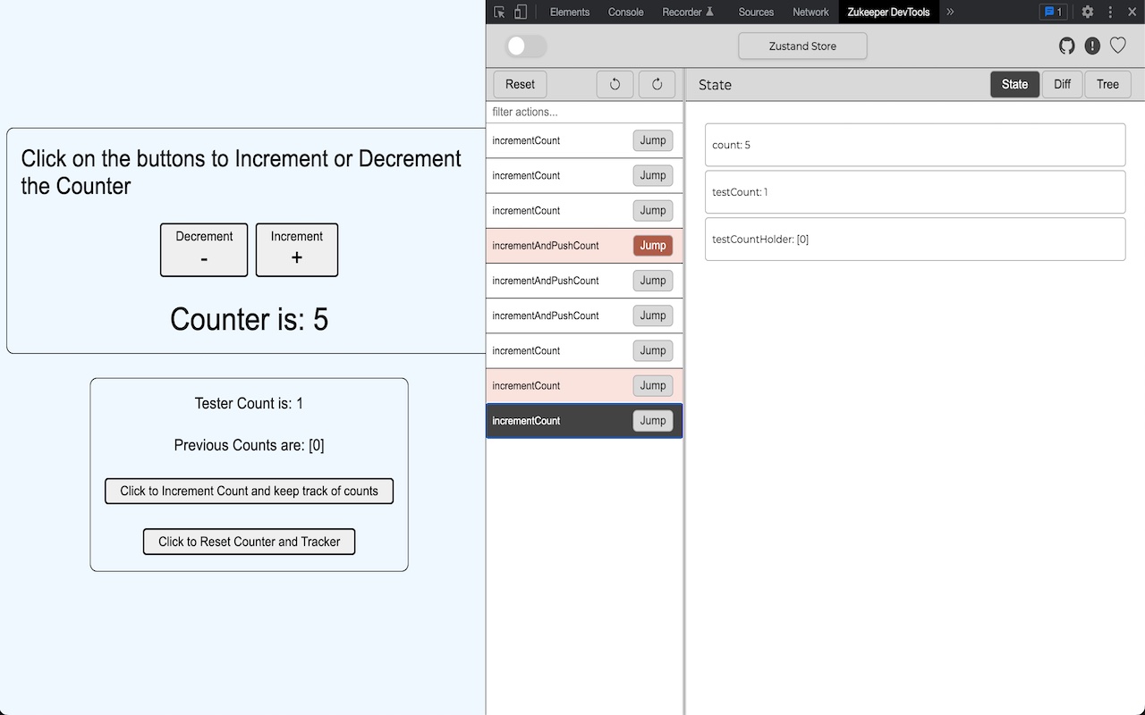 Zukeeper: Devtools for Zustand截图1