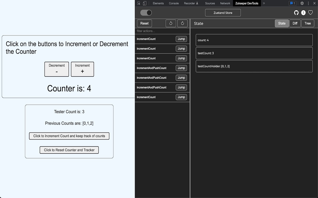 Zukeeper: Devtools for Zustand截图3