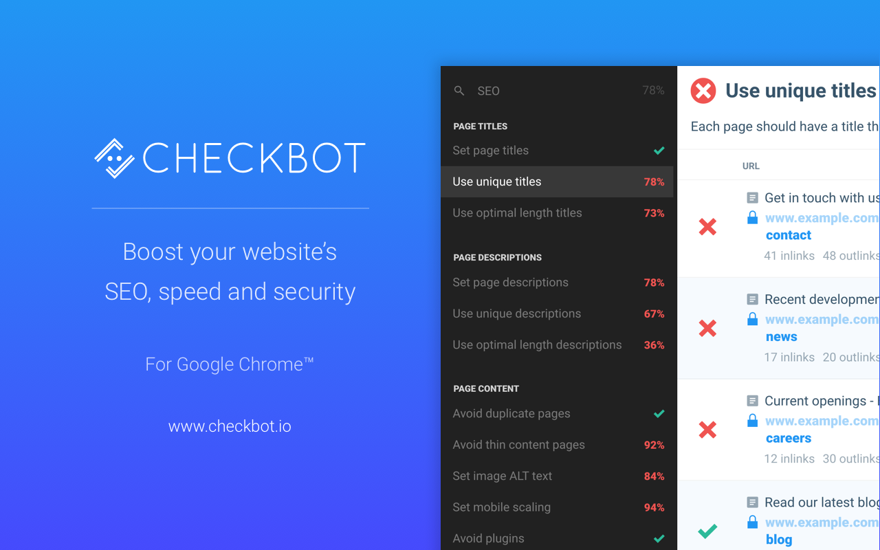 Checkbot: SEO, Web Speed & Security Tester 🚀截图2