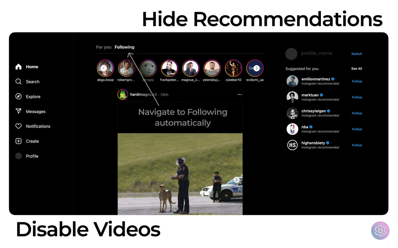 IGPlus - Hide Instagram Reels, Explore Page截图5