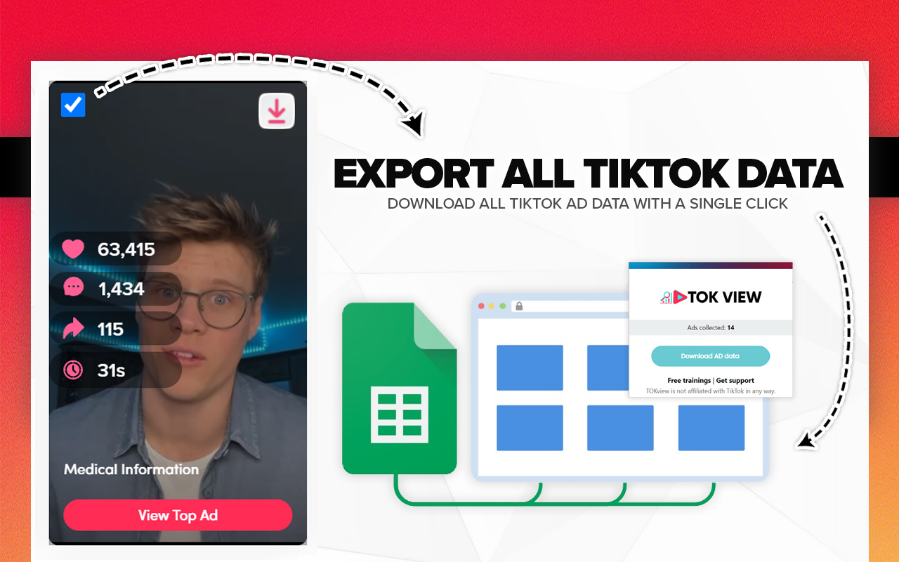TikTok Ads Video Downloader & Data Export截图1