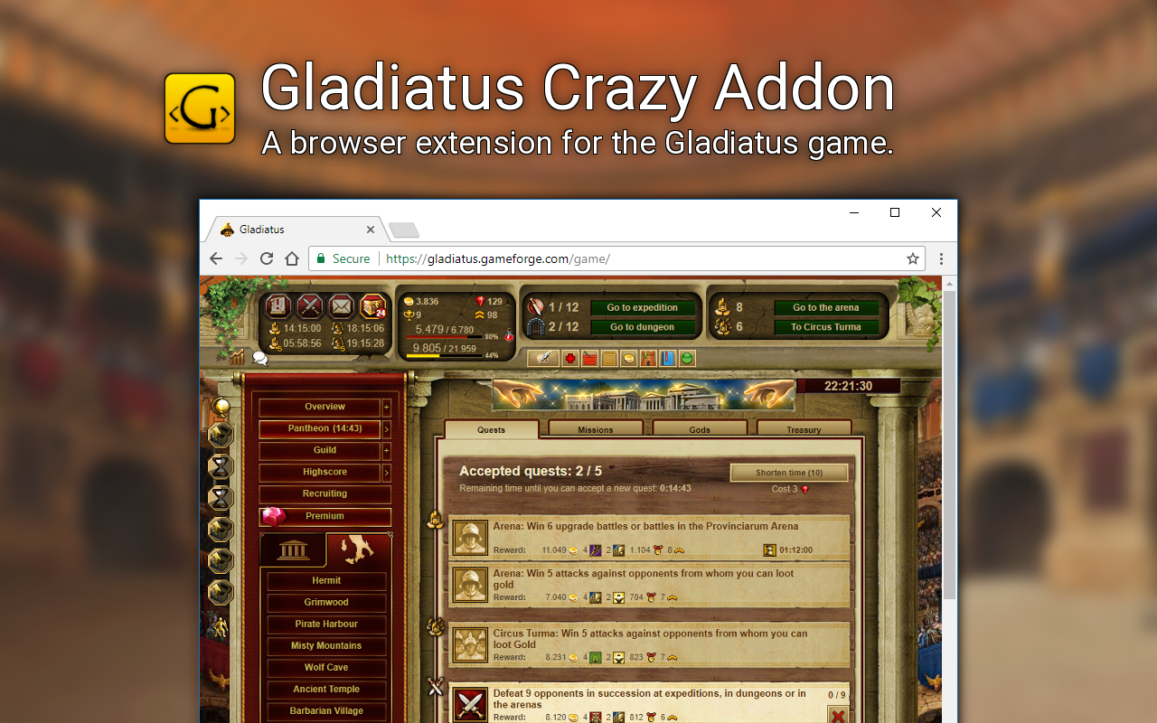 Gladiatus Crazy Add On截图1