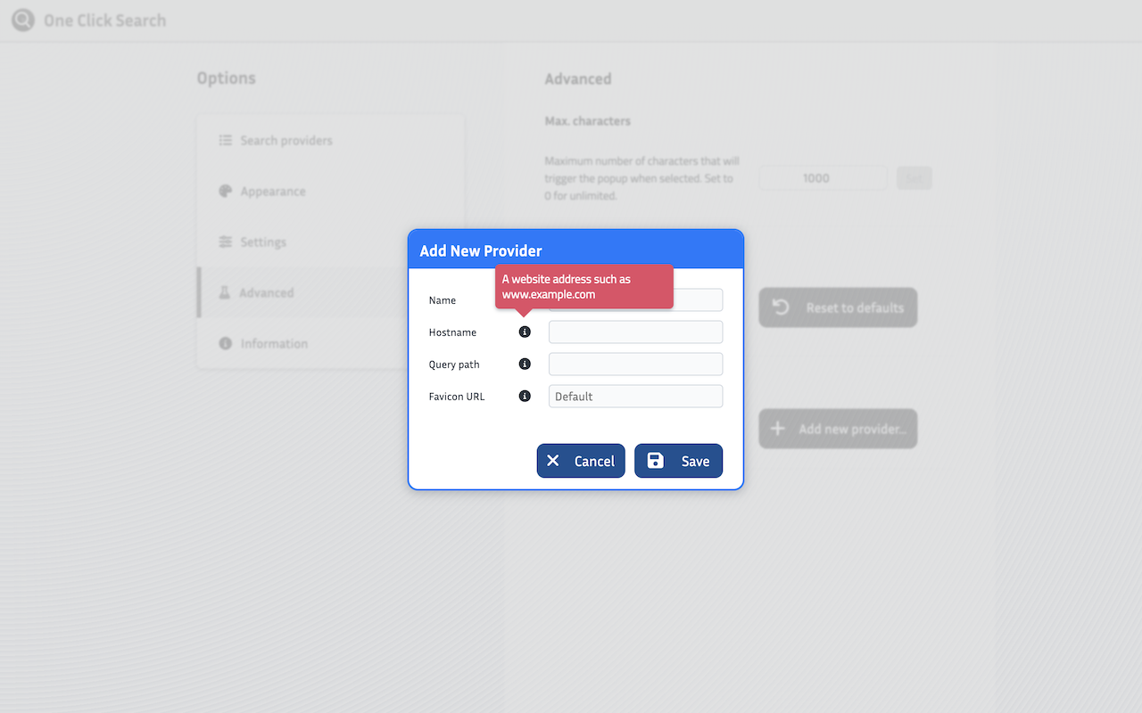 One Click Search - Select and search popup截图5