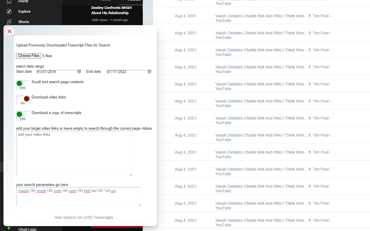 YouTube Transcript Search截图1