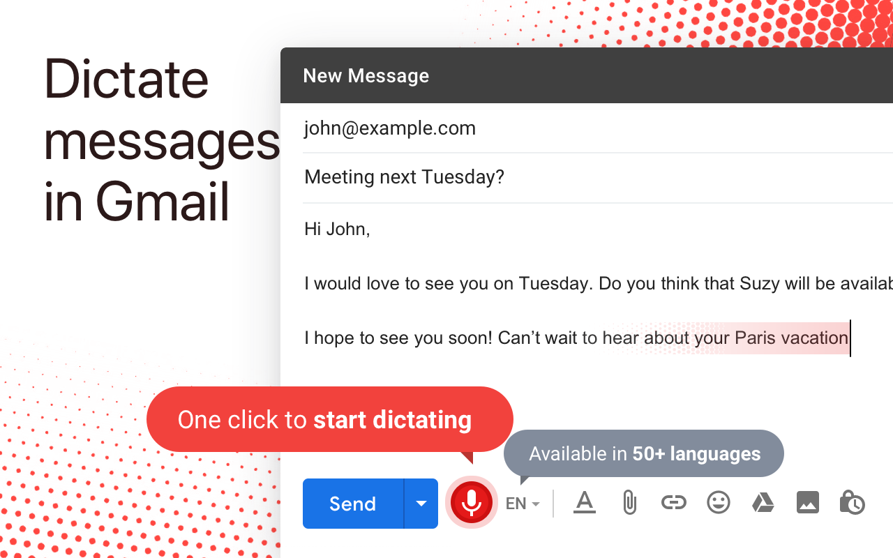 Gmail 听写功能截图1