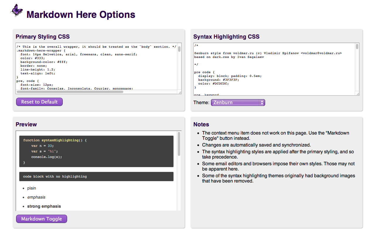 Markdown Here截图2