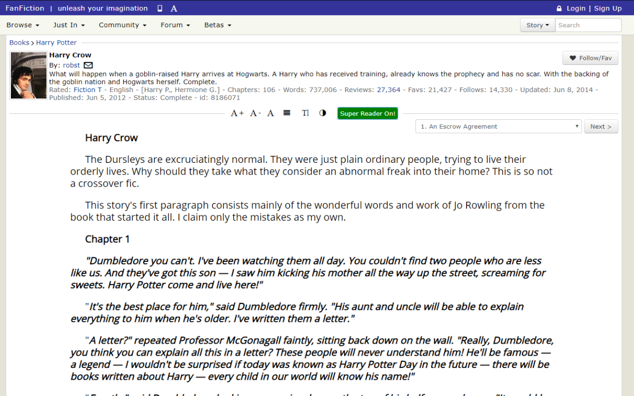Super Reader FanFiction.net截图1