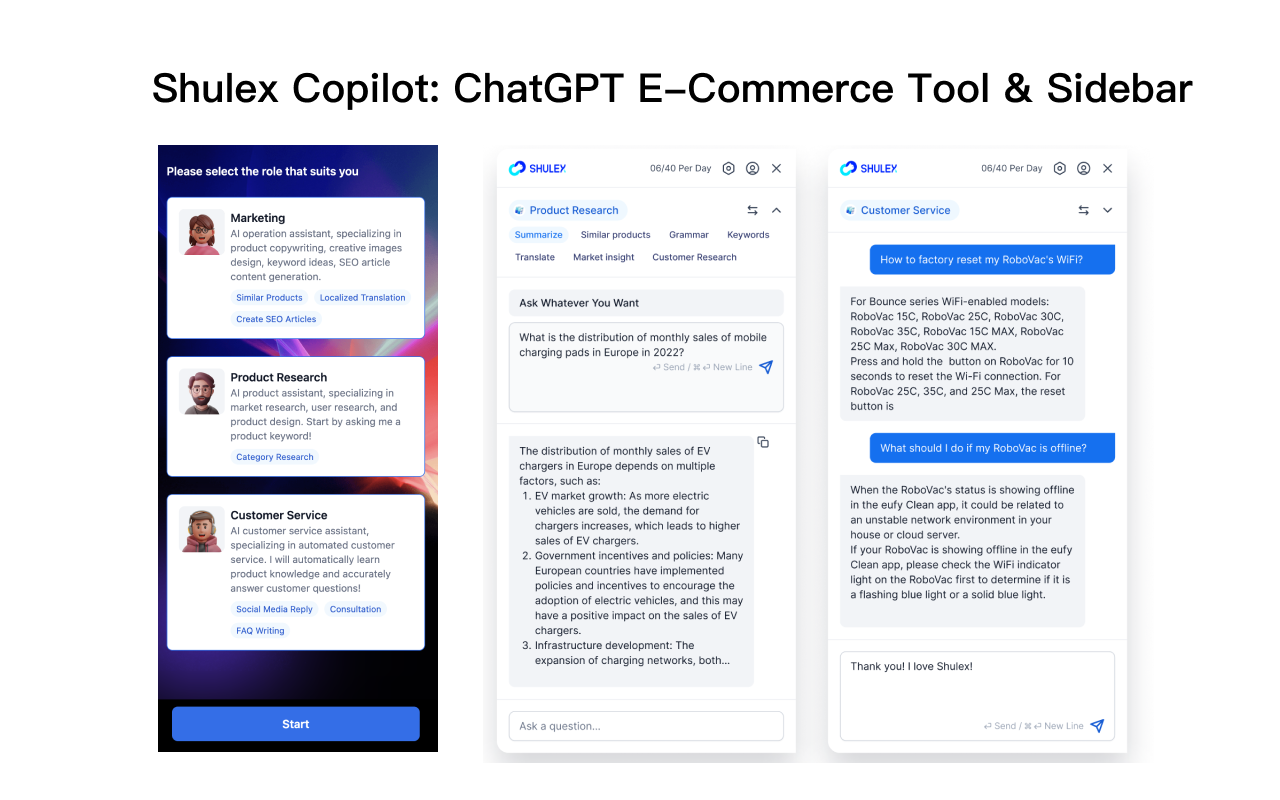 Shulex ChatGPT E-commerce Sidebar with Helium10截图3