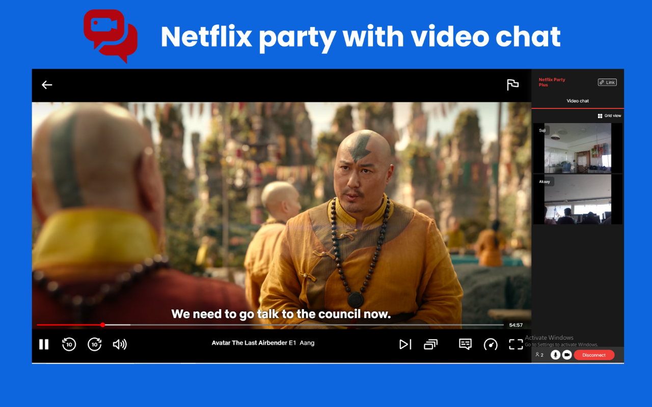 带视频聊天的 Netflix 派对截图1