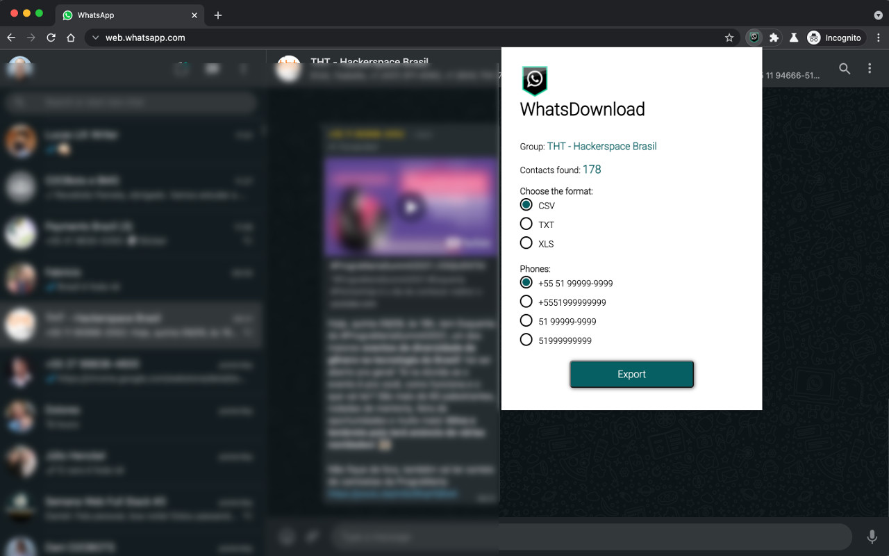 WADownload - Groups export截图2