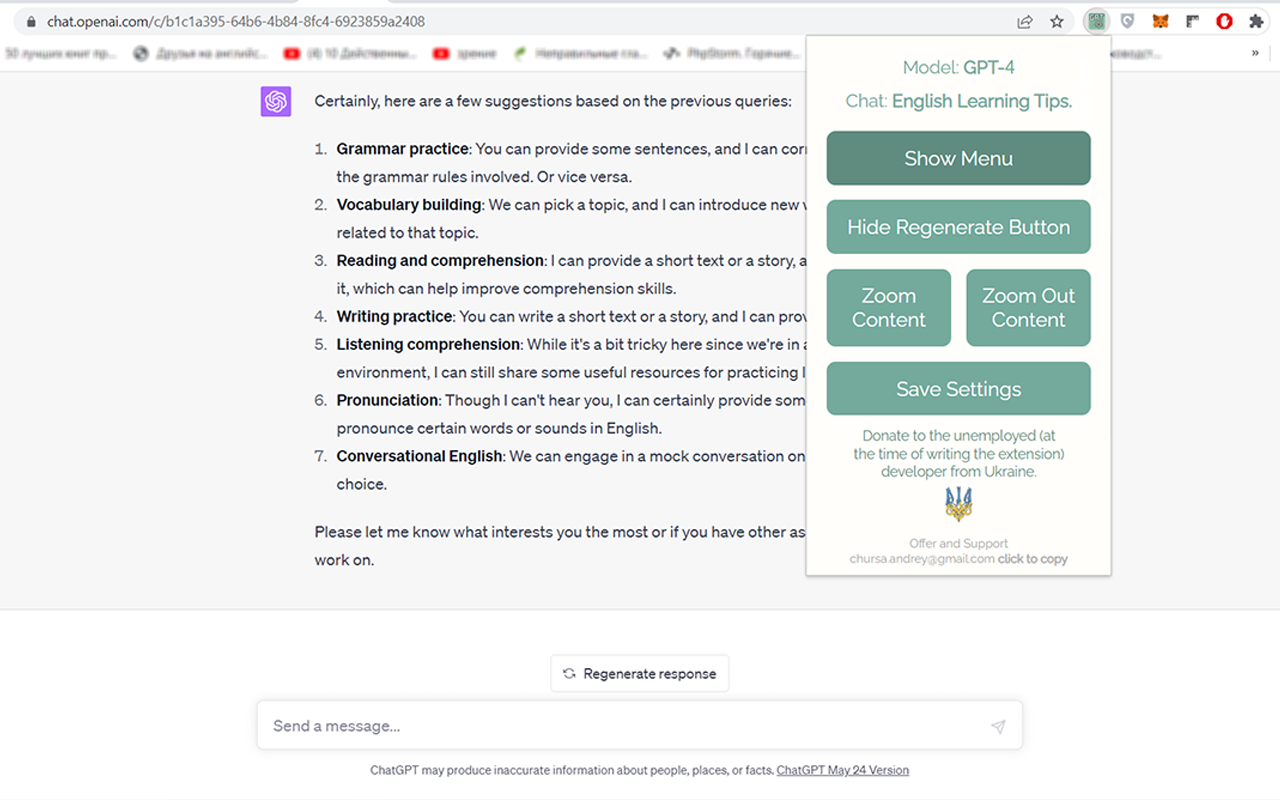 ChatGPT UI Settings截图4
