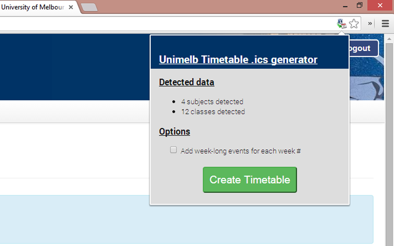 Unimelb Timetable to iCal截图1