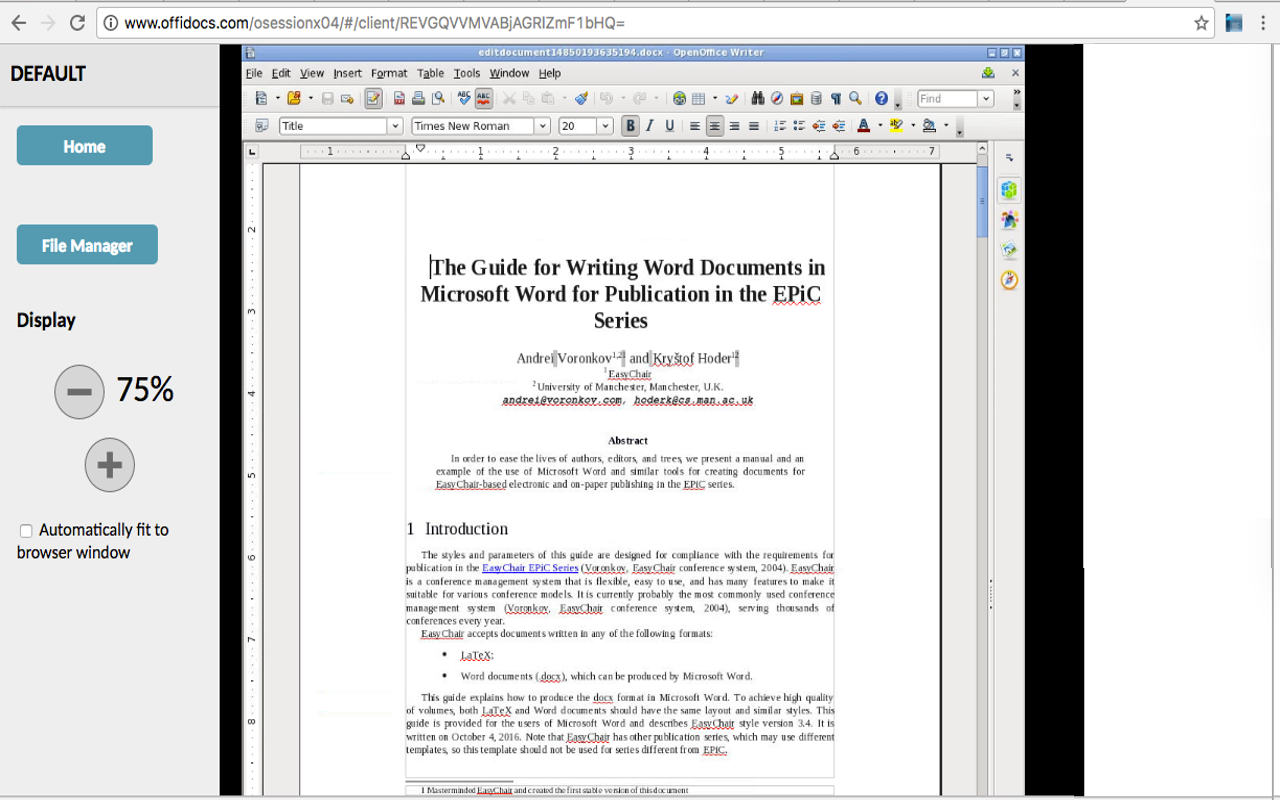 OpenOffice Writer在线为Word文档截图1