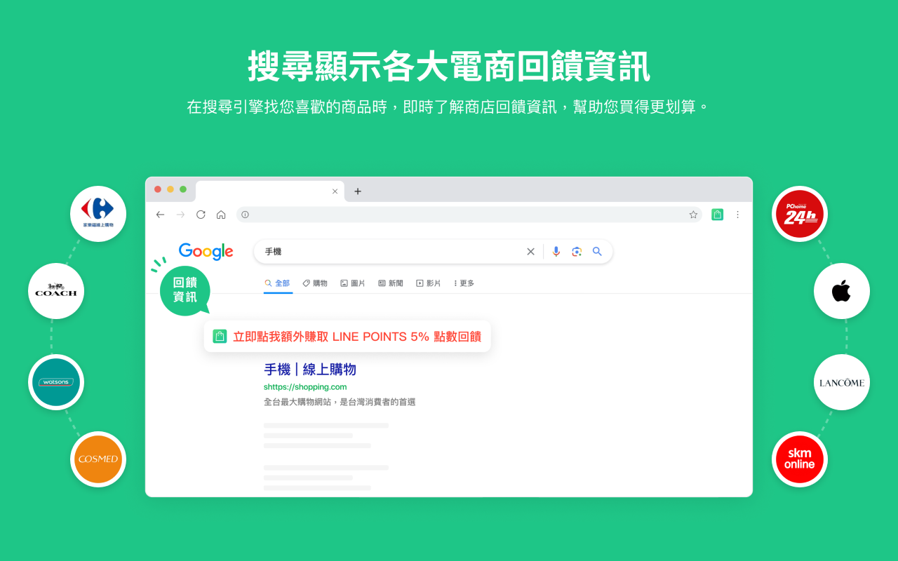 LINE購物省錢助理 - 邊購物邊幫你輕鬆省錢!截图2