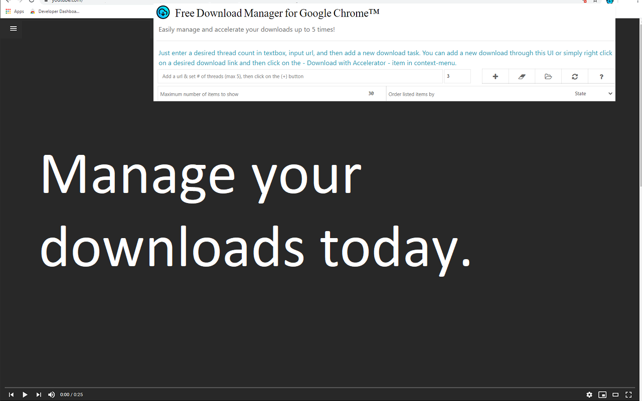 Google Chrome的免费下载管理器。截图2