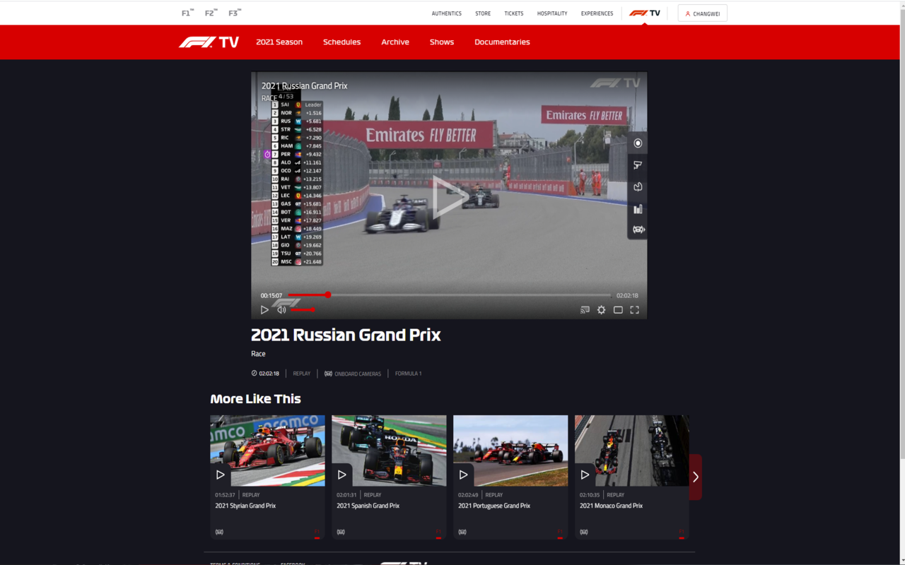 F1 TV Theater mode截图2
