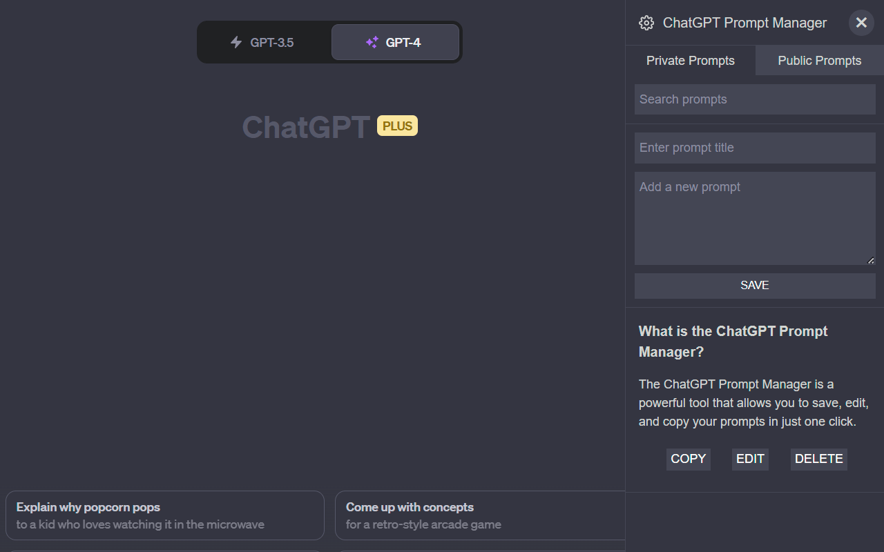XXL Prompt Manager for ChatGPT, Claude, Gemini, Perplexity and Copilot截图4