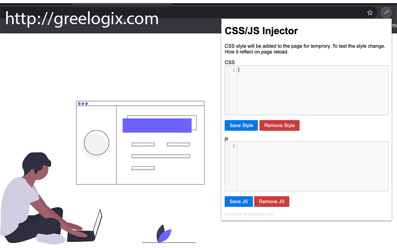 Live Custom CSS,JS injector on pages截图1