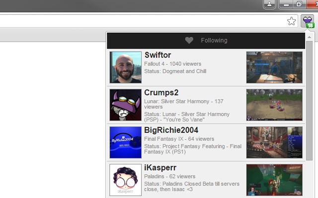 My Twitch Tv Following截图3