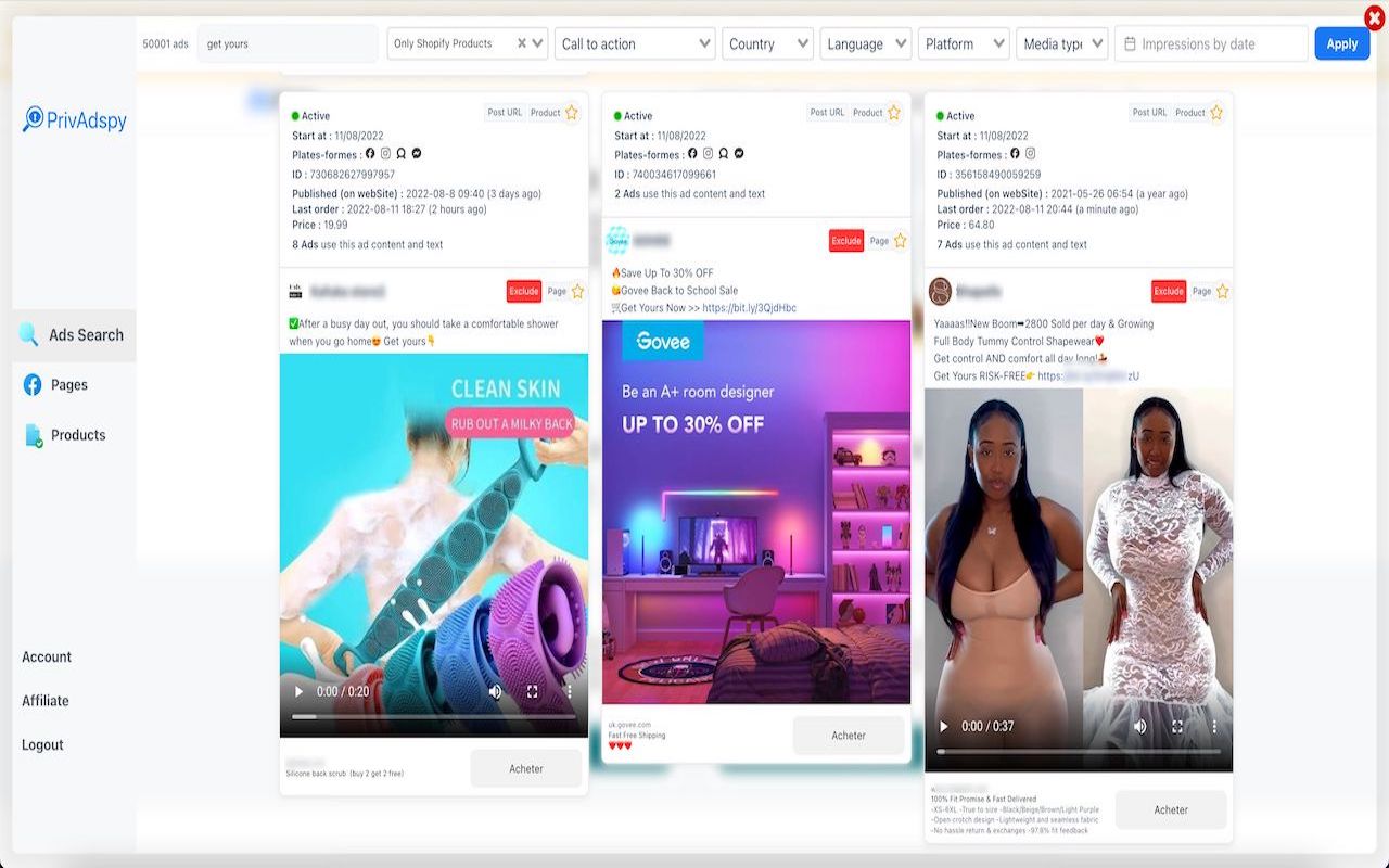 PrivAdspy - Best dropshipping adspy截图3