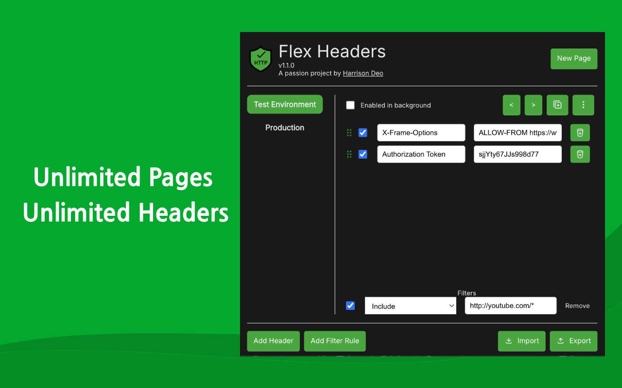 FlexHeaders - Edit HTTP Headers截图3