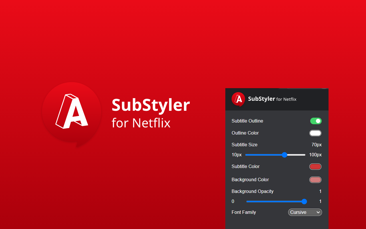 Netflix SubStyler:自定义字幕截图1