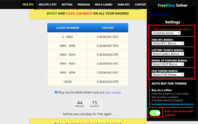 NEW FreeBitco Claimer With/Without Captcha截图3