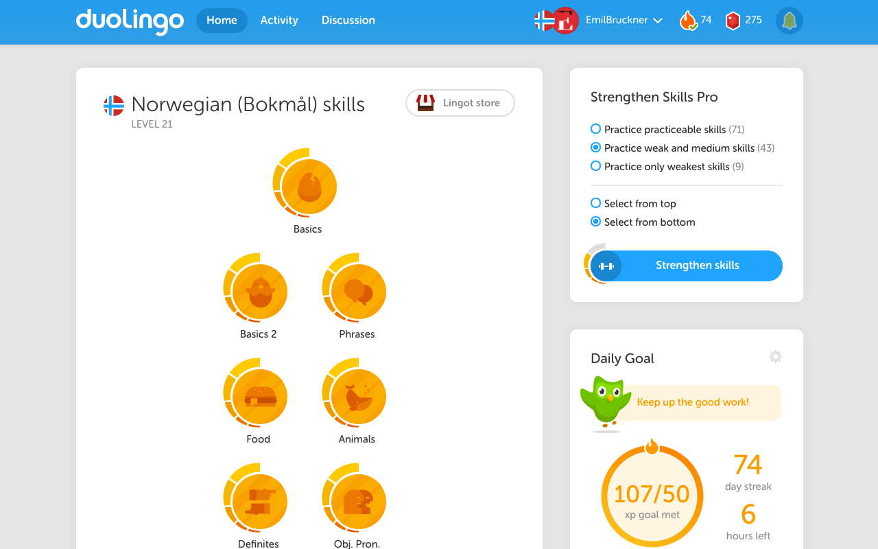 Duolingo Strengthen Skills Pro截图1